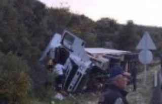 Devrilen tırın sürücüsü hayatını kaybetti