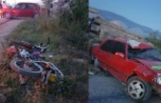 Otomobil ile motosiklet çarpıştı: 1 yaralı