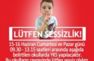 Çocuklarımız sınavda! Lütfen sessiz olun