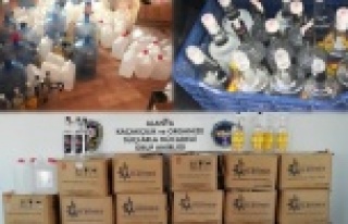 Alanya'da içki imalathanesi gibi eve polis baskını