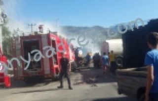 Alanya'da fabrikada korkutan yangın