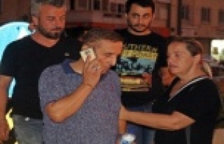 Kaza yapıp şoka giren kocaya eş şefkati