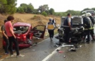 Kontrolden çıkan otomobil karşı şeride geçip...