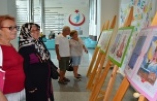 Alanya'da hasta çocukların yaptığı eserler...