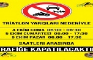 Dikkat Triatlon nedeniyle trafiğe kapatılacaktır!