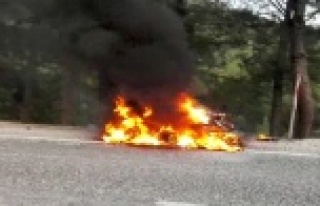 Seyir halindeki ATV cayır cayır yandı