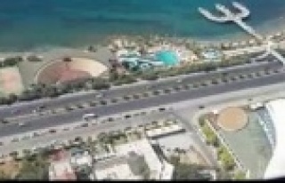 Antalya trafiği havadan helikopter ile denetlendi