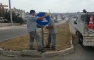 Büyükşehir’den Alanya’da levha çalışması