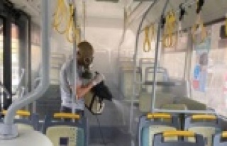 Alanya'da tüm otobüsler dezenfekte edildi