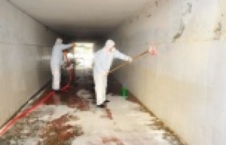 Alanya sanayisi ve alt geçitler dezenfekte edildi