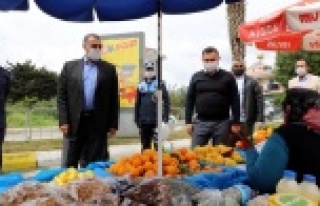 Alanya protokolü halk pazarlarını denetledi