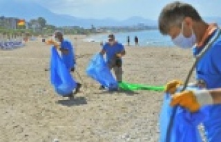 Alanya plajlarında temizlik