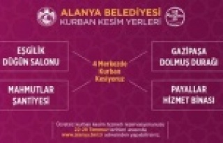Alanya Belediyesi 4 noktada kurban kesim hizmeti verecek