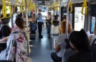 Alanya'da halk otobüslerinde Covid-19 denetimi