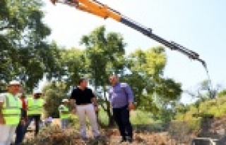 Başkan Yücel, dere ıslah çalışmasını yerinde...