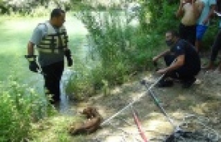 Suyun aniden yükselmesiyle şelalede mahsur kalan...