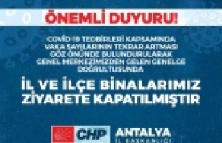 CHP'den teşkilatlara korona tebligatı