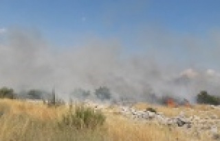 Düşen model uçak yangın çıkarttı