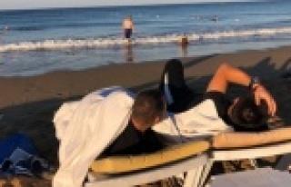 Günaydın! Alanya'da plajda sabah oldu