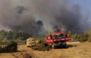 Orman yangınına 4 helikopter ve 30 arazöz müdahale...