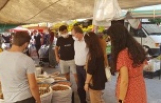 Alanya pazarlarında hem gıda hem de kovid denetimi