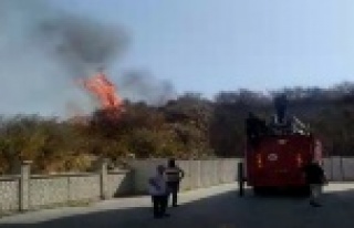 Alanya'da temizlik için yaktığı ateşi söndürmek...