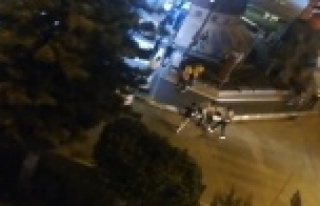 Cadde ortasında kick boks müsabakasını aratmayan...