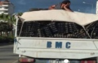 Kamyonet üzerinde 'pes' dedirten yolculuk