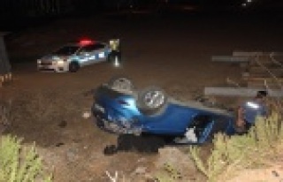 Şarampole uçan otomobilin yaralı sürücüsü 154...