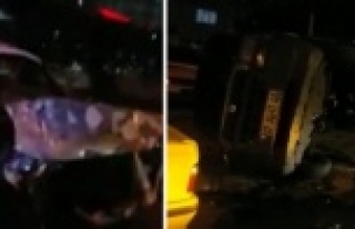 Alanya'da 4 araca çarpıp takla attı; 3 yaralı...