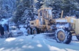 Alanya'da kar ve heyelandan kapanan yollar açıldı