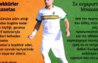 Alanyaspor'dan Bakasetas'a teşekkür