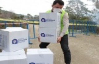 Karantinadaki mahalleye gıda yardımı yapıldı