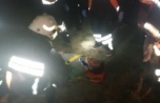 Su kanalına uçmaktan balçığa saplanarak kurtuldu