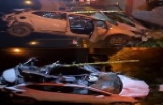 Takla atarak hurdaya dönen otomobilin sürücüsü...