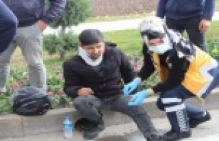 Gazipaşa'da kaskı hayatını kurtardı