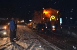 Alanya Konya karayolunda kar kalınlığı 20 santime...