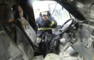 ATM Para nakil aracı hareket halindeyken yandı