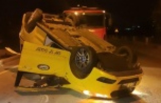 Ticarî taksi takla attı