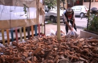 Alanya'da israfa dikkat çekmek için 30 çuval...