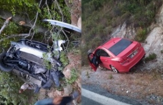 Alanya'da uçurumdan yuvarlanan sürücüyü...
