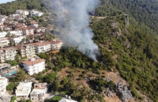 Alanya Kalesi’ndeki orman yangını korkuttu