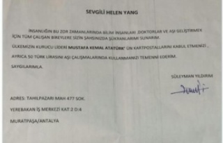 Mali müşavirden Sinovac’a 50 TL ile Atatürk kartpostalı...