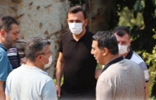 Başkan Toklu ve ekibi yangın alanında