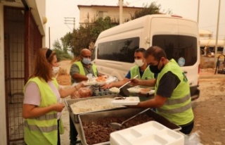 Büyükşehir 213 araç 481 personel ile yangın bölgesinde