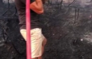 Tatile giden Adanalı gençler, yangına müdahale...