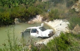 Alanya'da araç sulama havuzuna uçtu