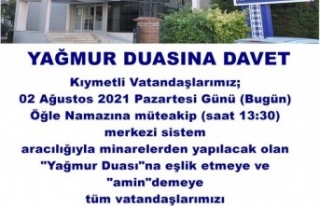Alanya Müftülüğü'nden yağmur duasına davet!