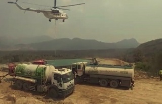 Antalya'da yangın havuzlarında helikopter trafiği