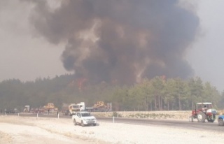 Beşkonak'ı tehdit eden yangına 7 helikopter,...
